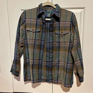 Lauren Ralph Lauren 100% Wool Flannel Button-Up